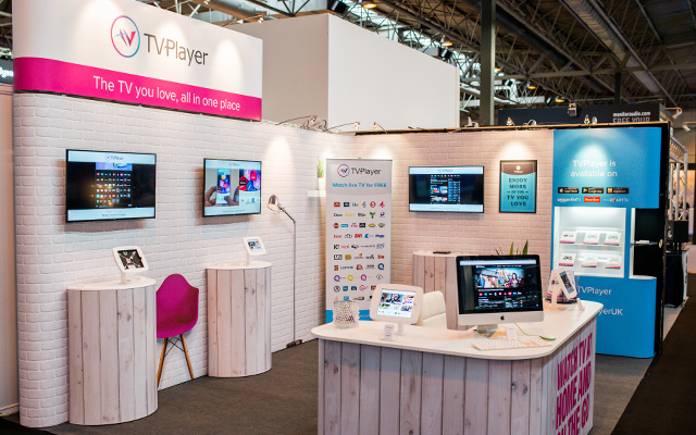 Expo Prestige modularer Messestand TV Player