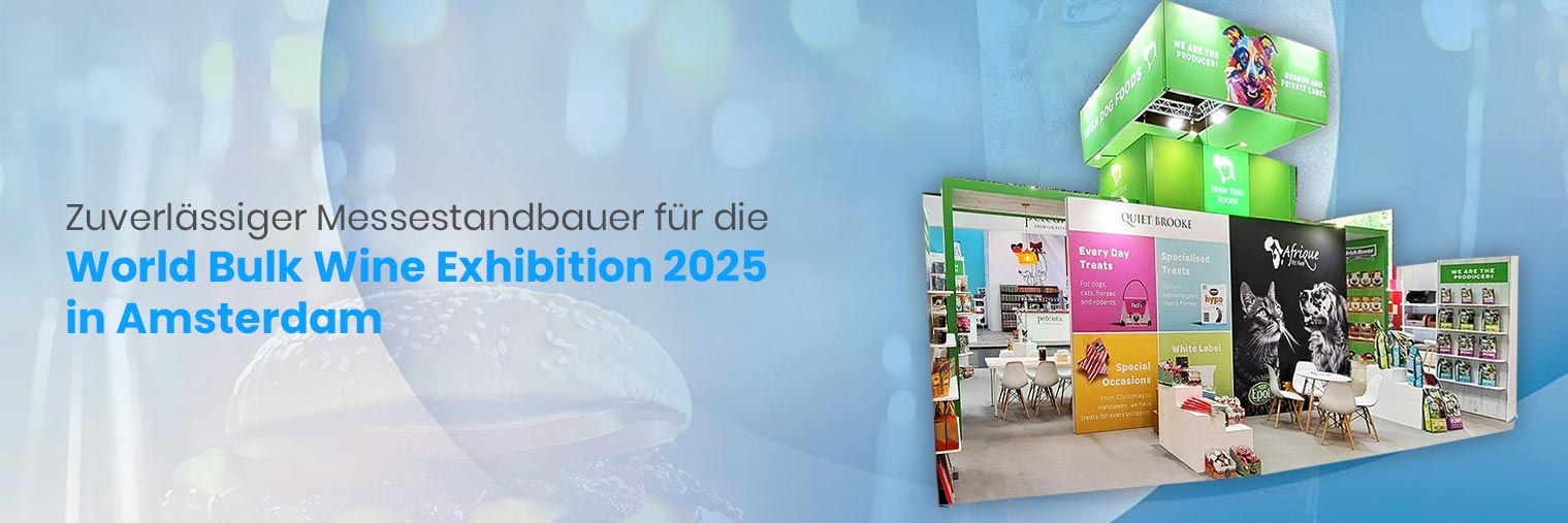 Messestandbauer für die World Bulk Wine Exhibition 2025 in Amsterdam